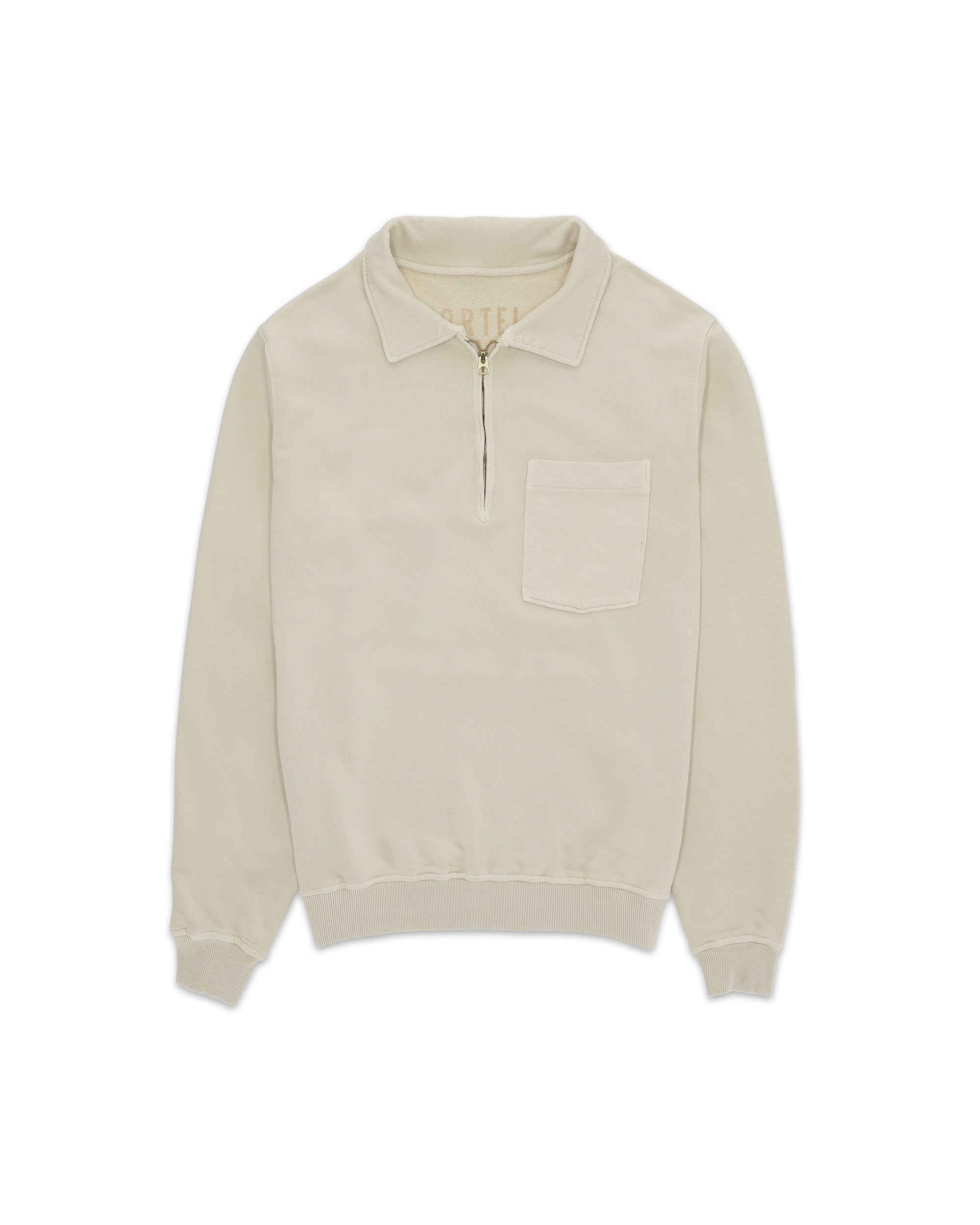 Yalep Brushed Jersey Quarter Zip Collared Sweatshirt