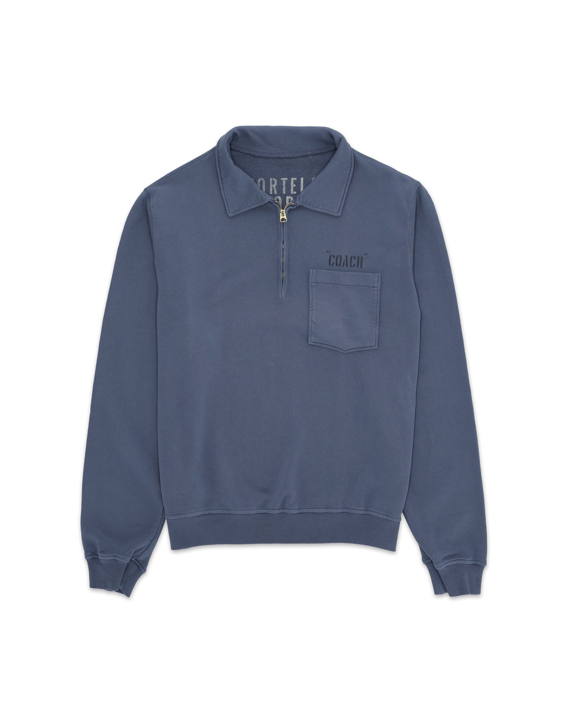 Yalepcoach Brushed Jersey Quarter Zip Collared Printed Sweatshirt