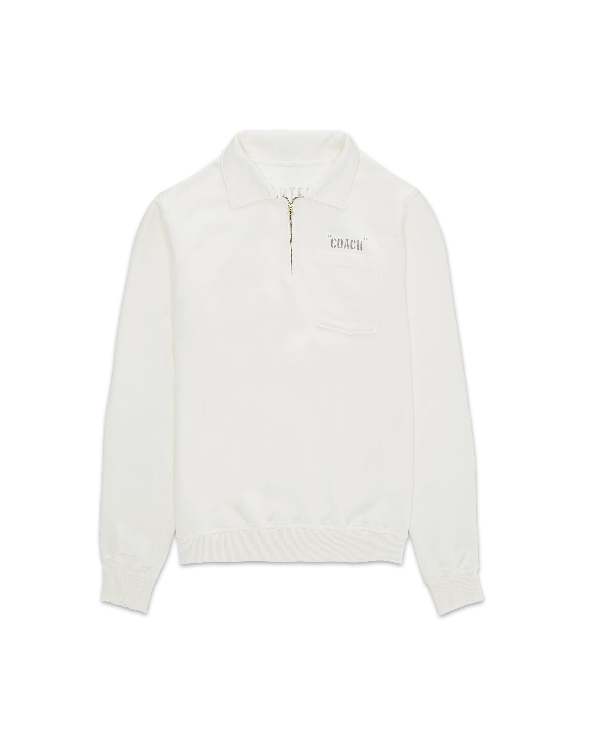 Yalepcoach Brushed Jersey Quarter Zip Collared Printed Sweatshirt