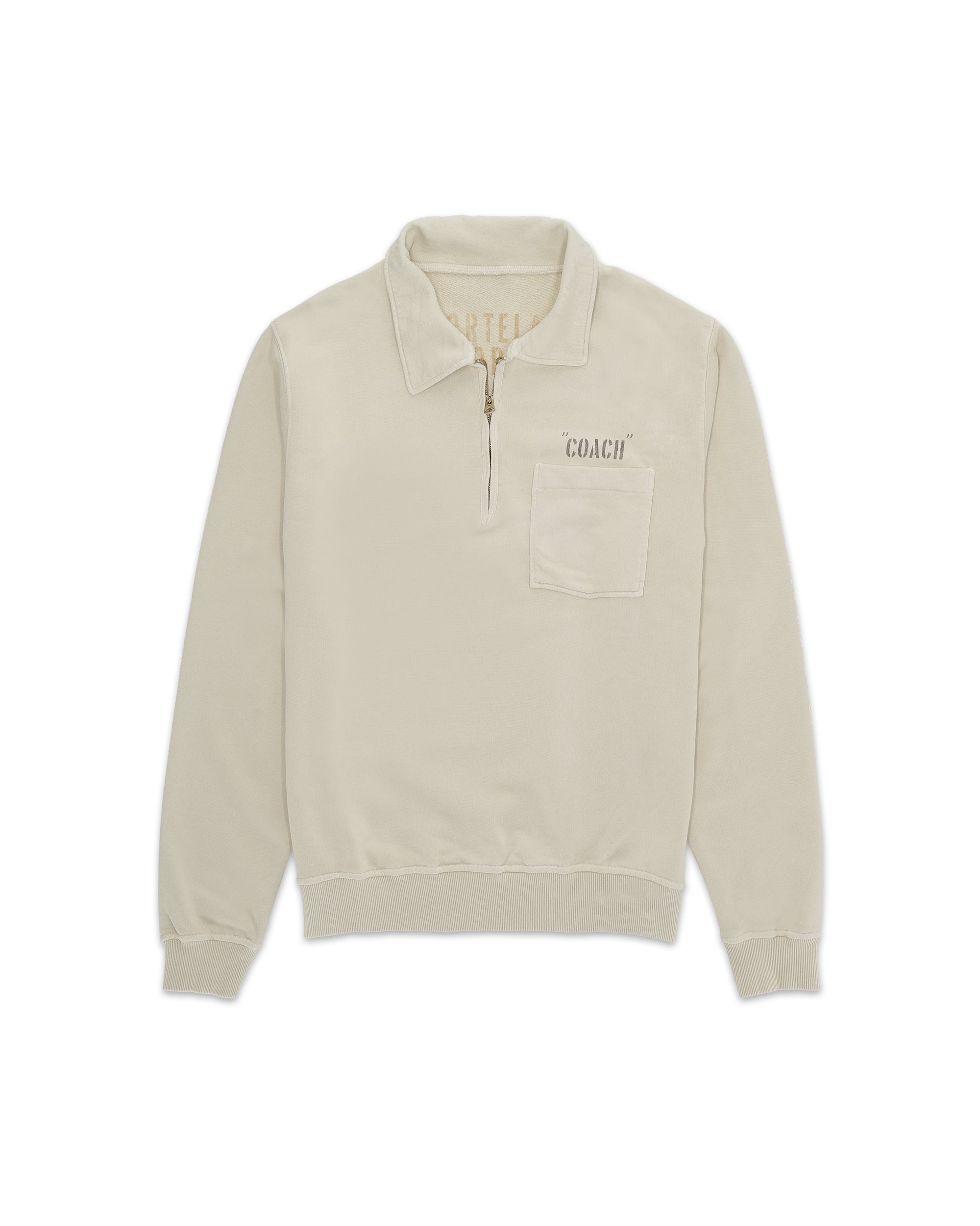 Yalepcoach Brushed Jersey Quarter Zip Collared Printed Sweatshirt